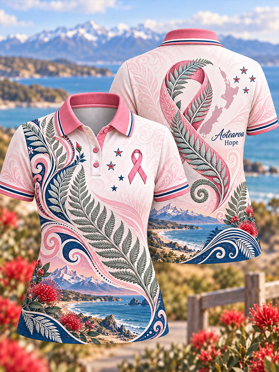 Women's Breast Cancer Awareness In New Zealand Polo T-Shirt