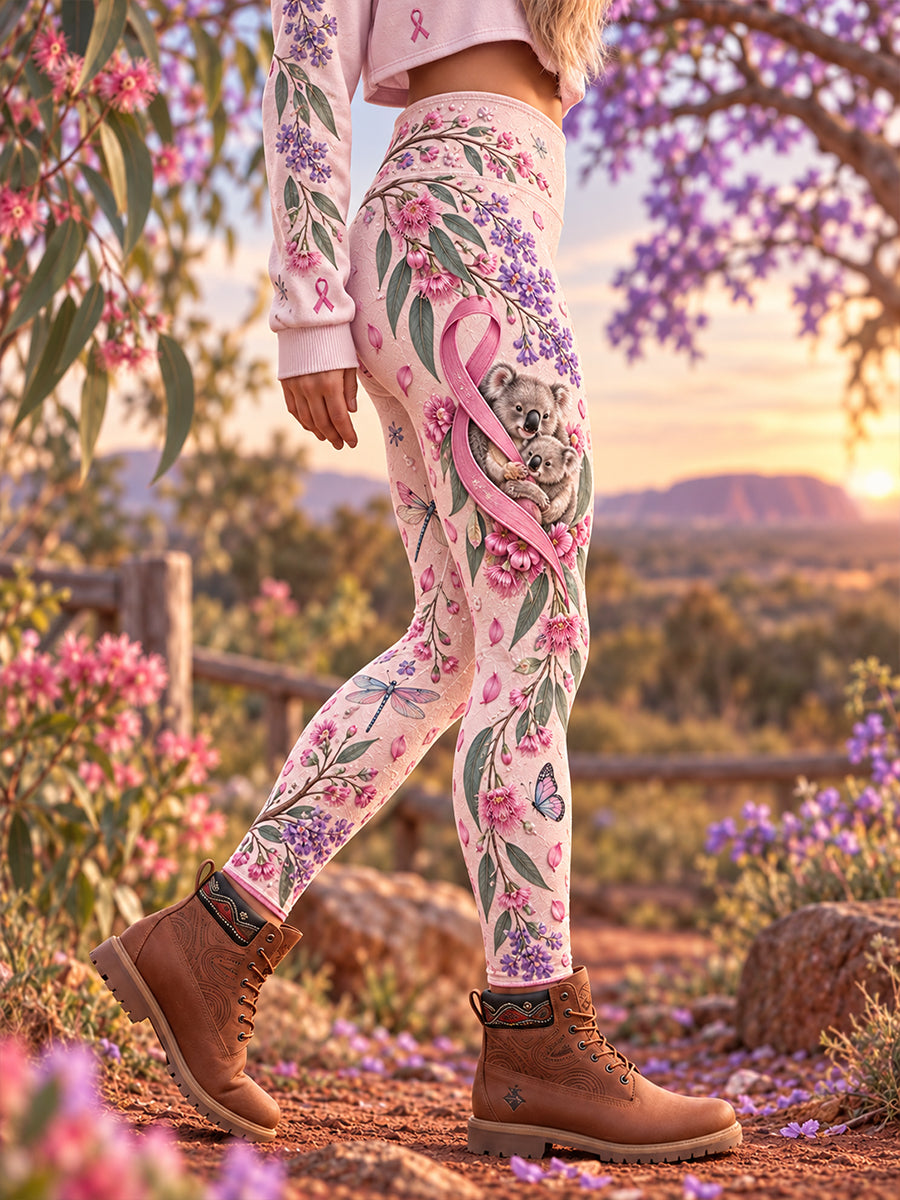Women's Breast Cancer Awareness in Australia  High-Waisted Slim Fit Casual Leggings