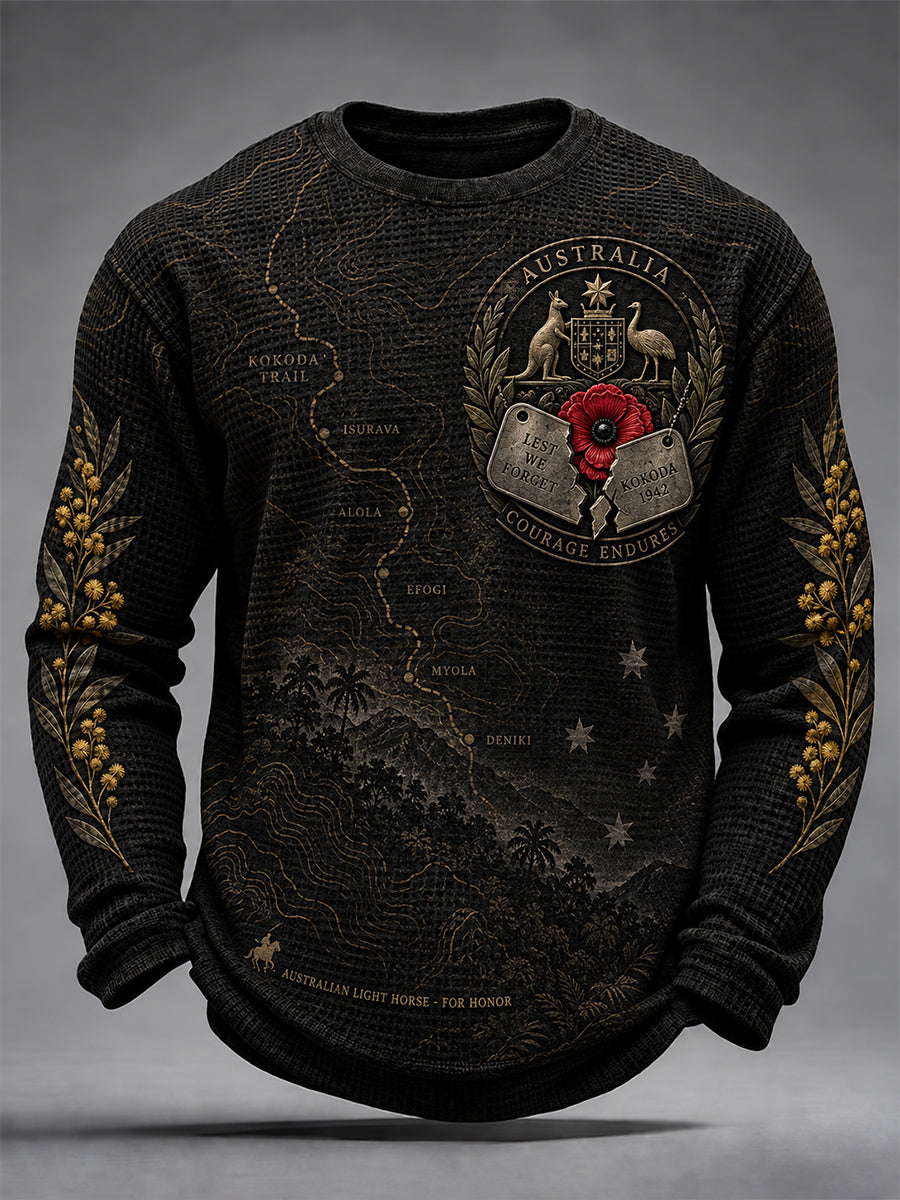 Men's Remembrance Day In Australia Waffle Long Sleeve T-Shirt