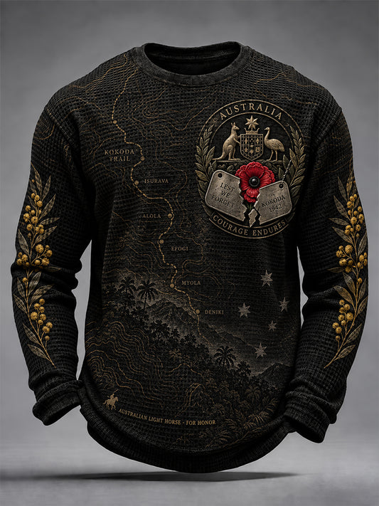 Men's Remembrance Day In Australia Waffle Long Sleeve T-Shirt