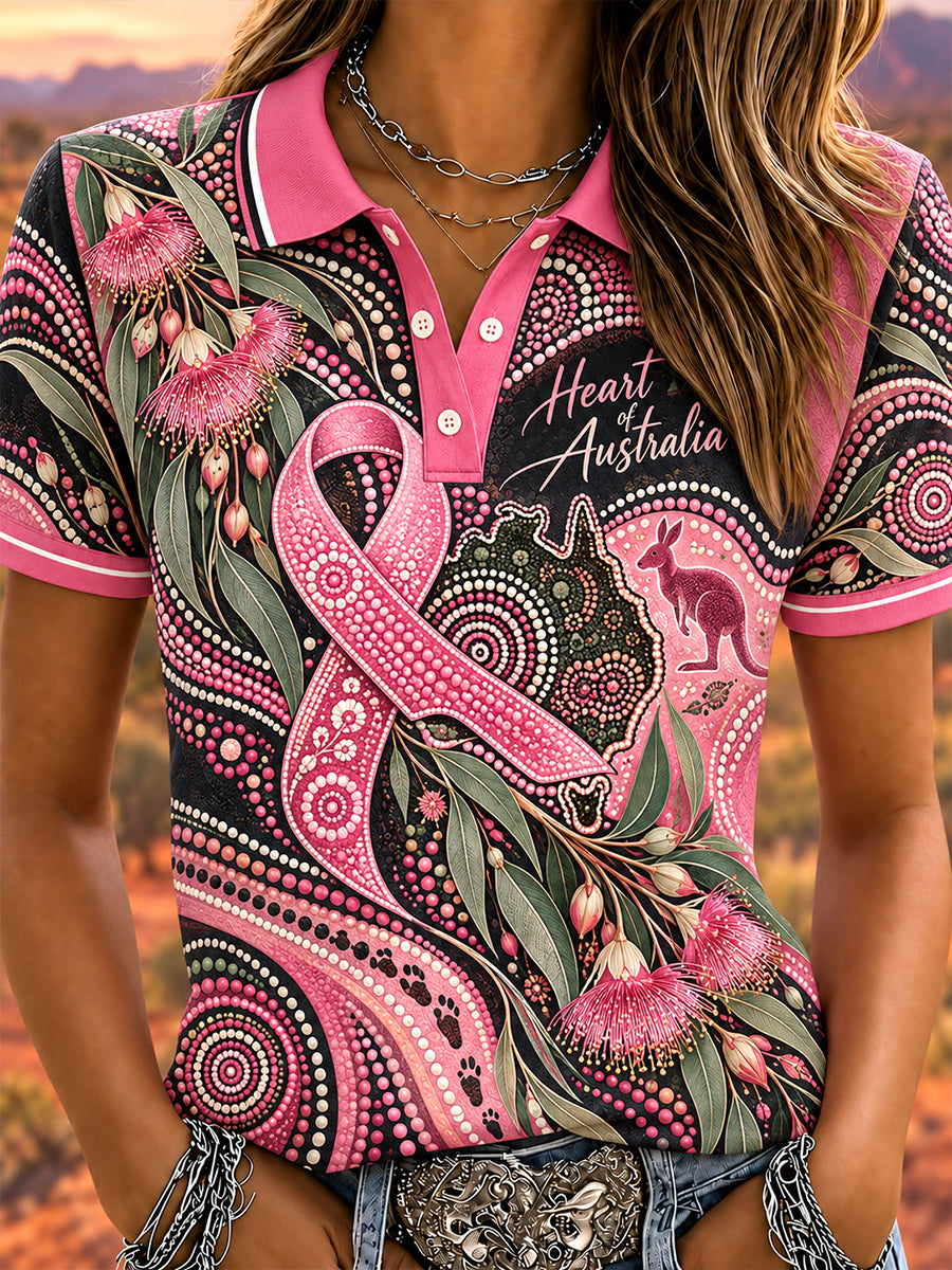 Women's Australian Breast Cancer Awareness Polo T-Shirt