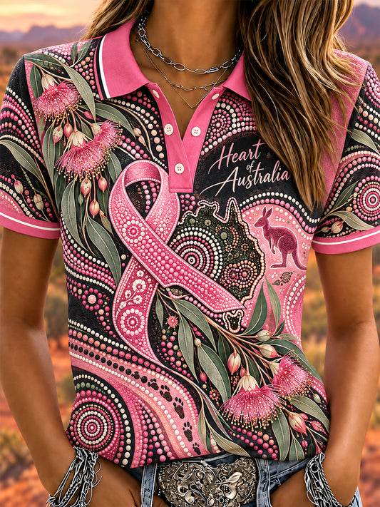 Women's Australian Breast Cancer Awareness Polo T-Shirt