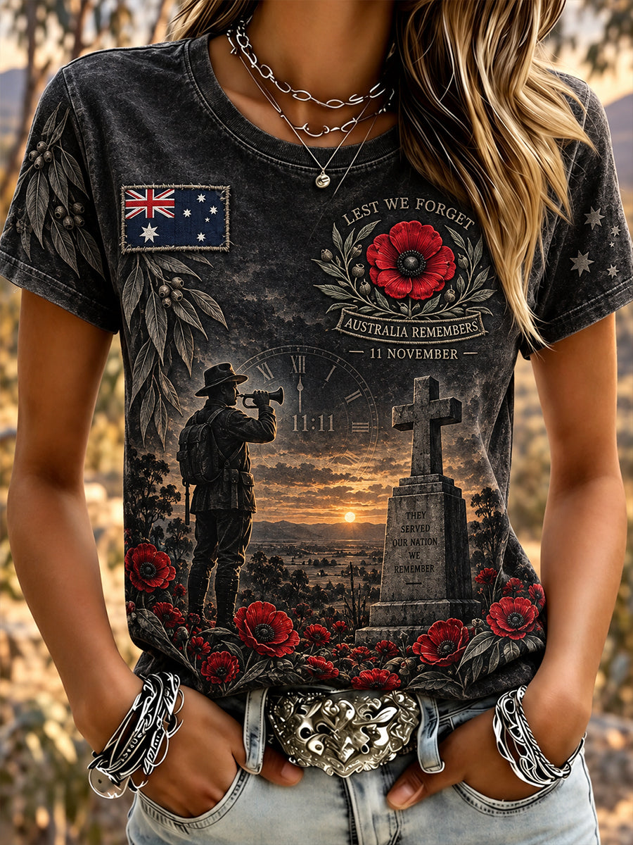 Women's Australian Veterans Remembrance Day Short-Sleeved T-Shirt