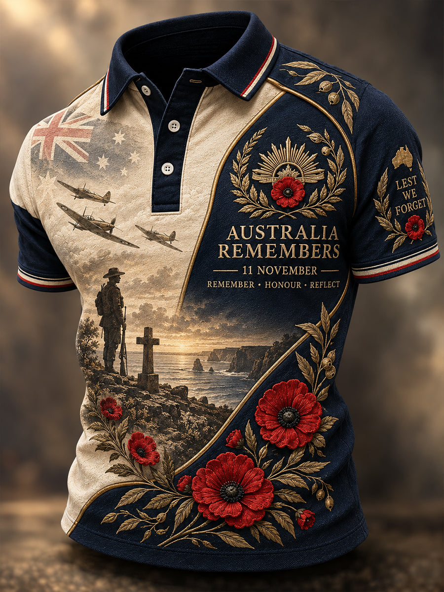 Men's Australian Veterans Remembrance Day Short Sleeves Shirt
