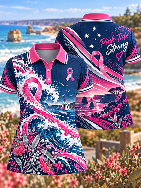 Women's Australian Breast Cancer Awareness Polo T-Shirt