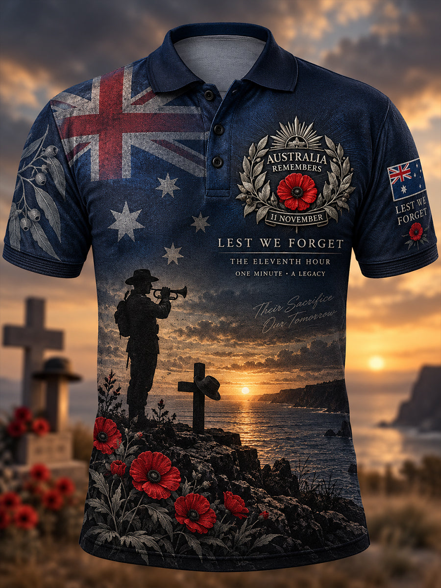 Men's Australian Veterans Remembrance Day Short Sleeves Shirt