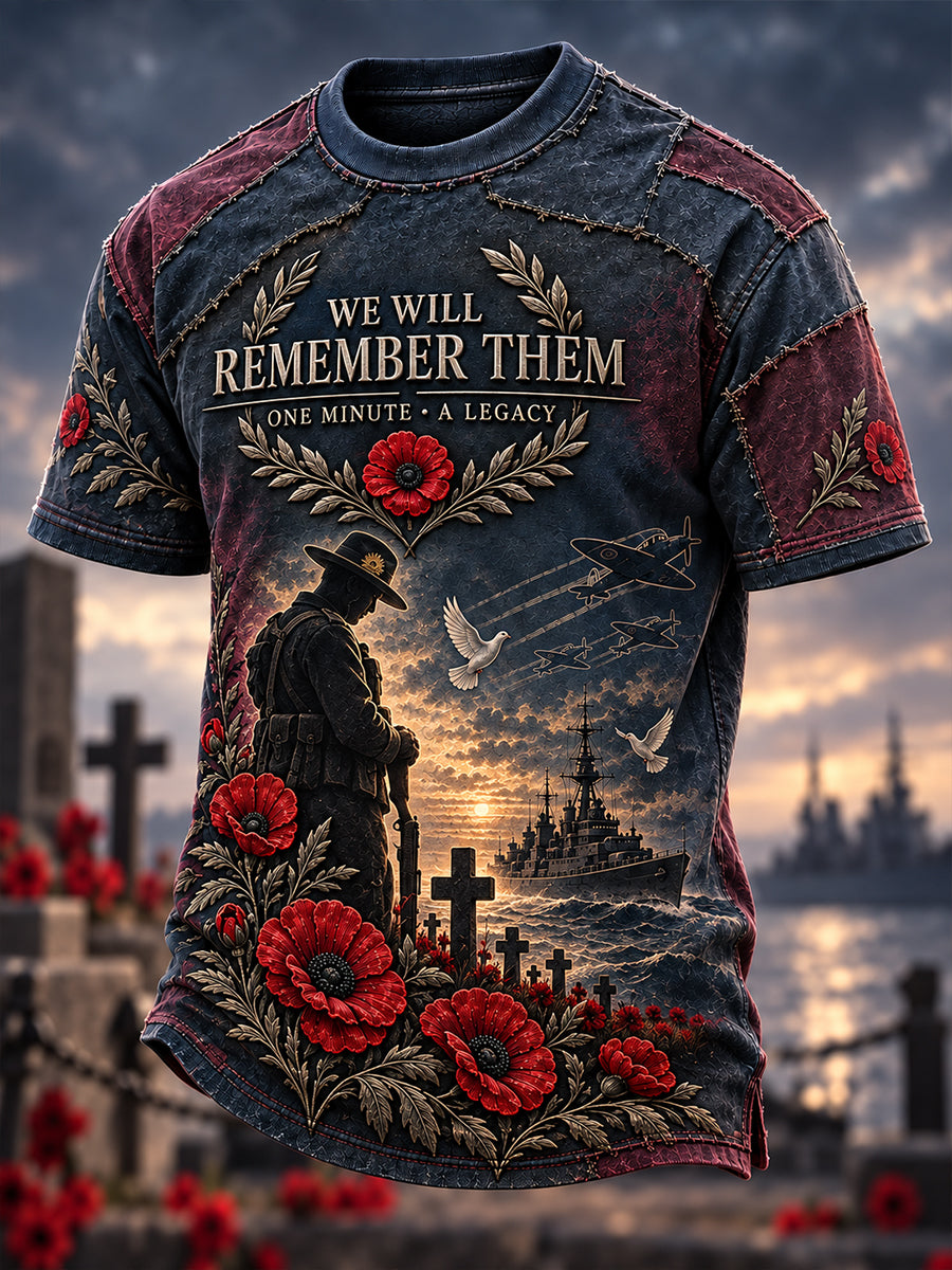 Men's Australian Veterans Remembrance Day Short Sleeves T-Shirt