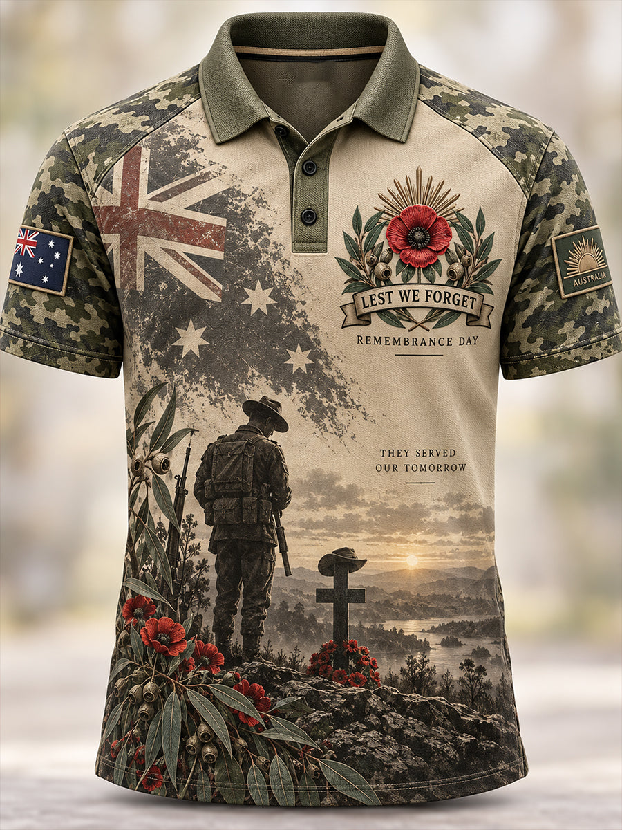 Men's Australian Veterans Remembrance Day Short Sleeves Shirt
