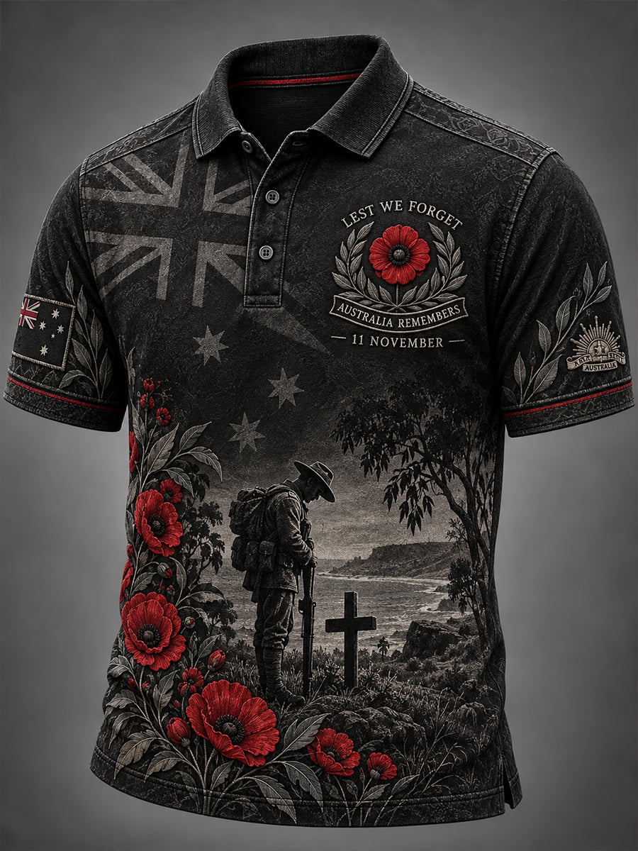 Men's Australian Veterans Remembrance Day Short Sleeves Shirt