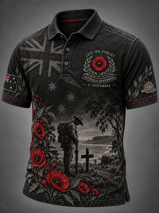 Men's Australian Veterans Remembrance Day Short Sleeves Shirt