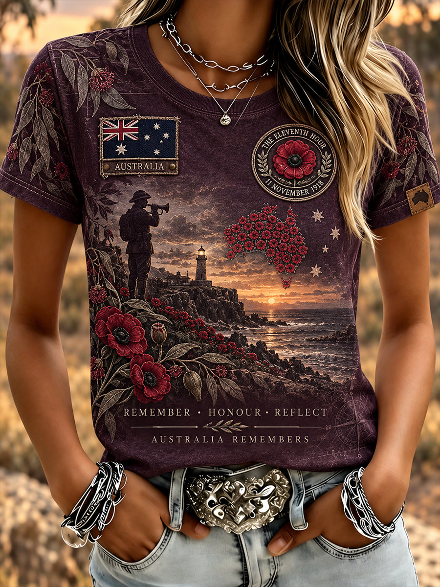 Women's Australian Veterans Remembrance Day Short-Sleeved T-Shirt