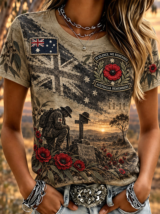 Women's Australian Veterans Remembrance Day Short-Sleeved T-Shirt