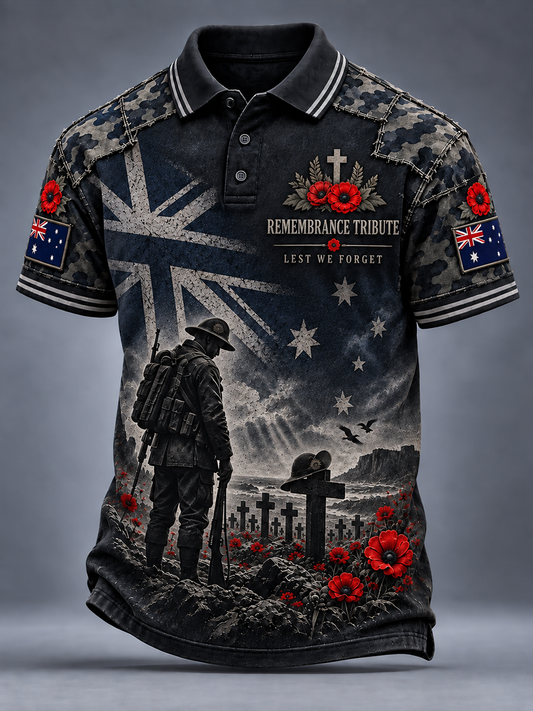 Men's Remembrance Day in Australia Short Sleeve Shirt