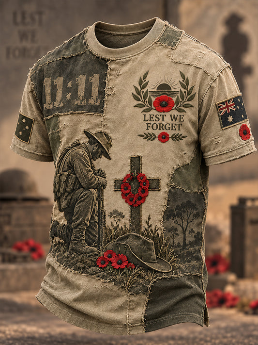 Men's Australian Remembrance Day Short Sleeves T-Shirt
