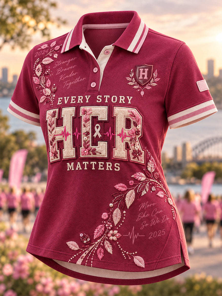 Women's Australian Breast Cancer Awareness Polo T-Shirt