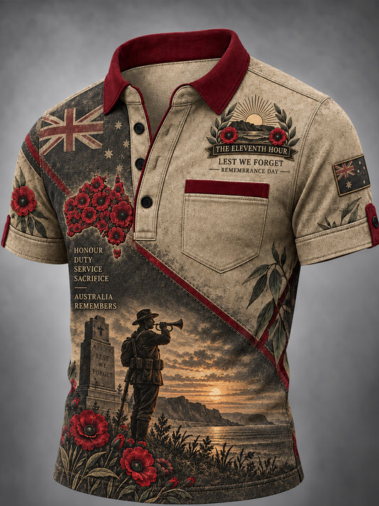 Men's Remembrance Day in Australia Short Sleeve Shirt