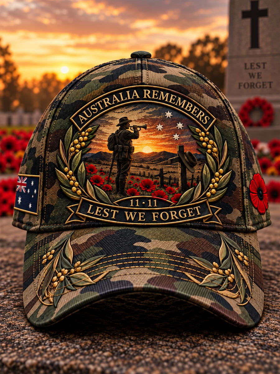 Unisex Australian Remembrance Day Veteran Commemorative  Hat