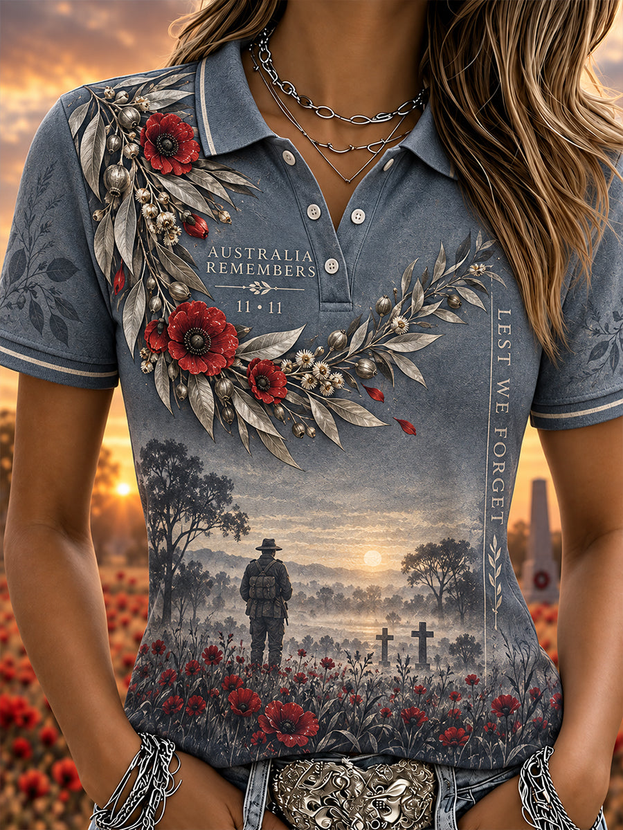 Women's Australian Veterans Remembrance Day Polo T-Shirt