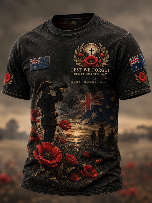 Men's Remembrance Day In Australia Short Sleeve T-Shirt