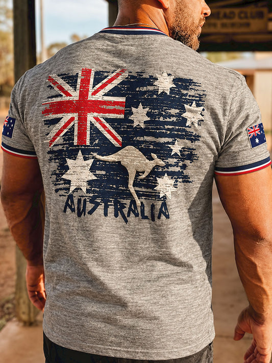 Men's Australia Day Proud Aussie Floral Art Printed t-shirt