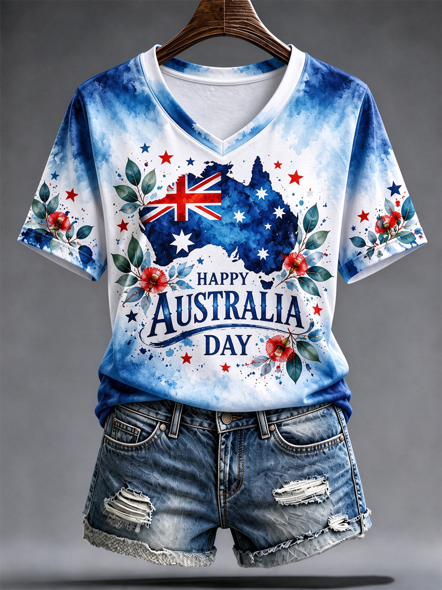 Women's Australia Day Printed short-sleeved T-shirt