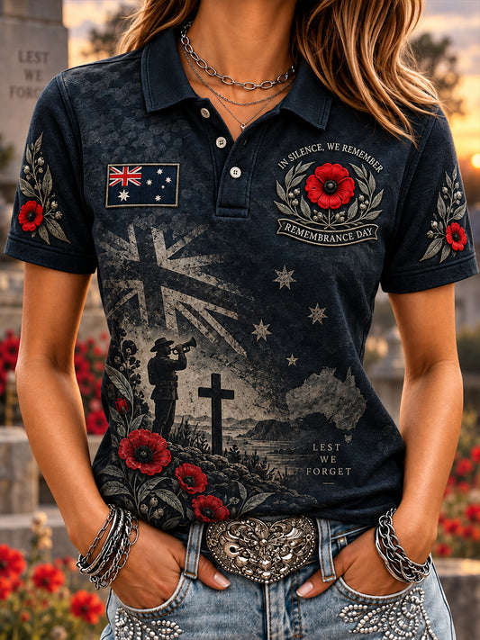 Women's Veterans Remembrance Day Polo T-Shirt