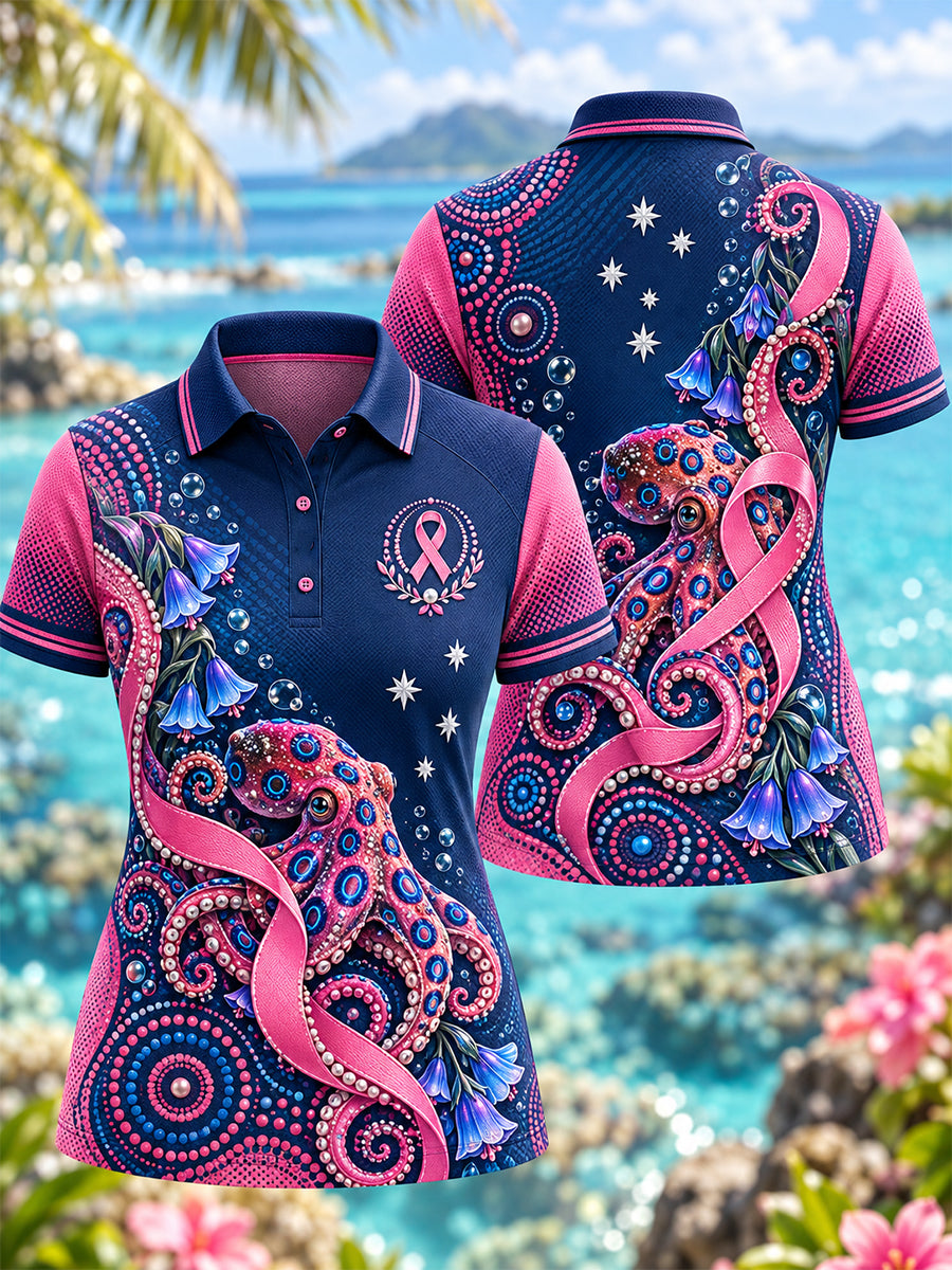 Women's Australian Breast Cancer Awareness Polo T-Shirt