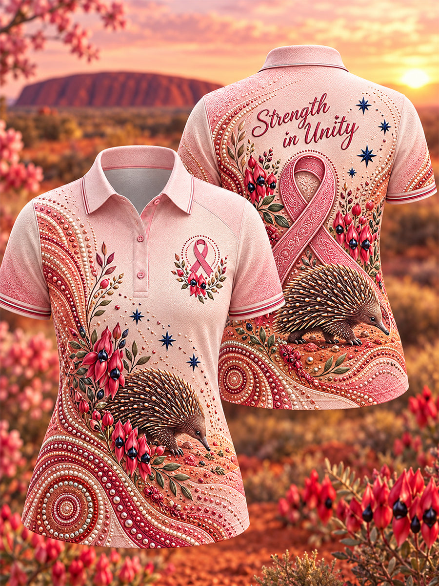 Women's Australian Breast Cancer Awareness Polo T-Shirt