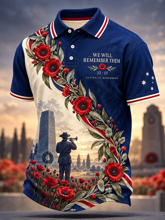 Men's Veterans Remembrance Day Short Sleeves Shirt