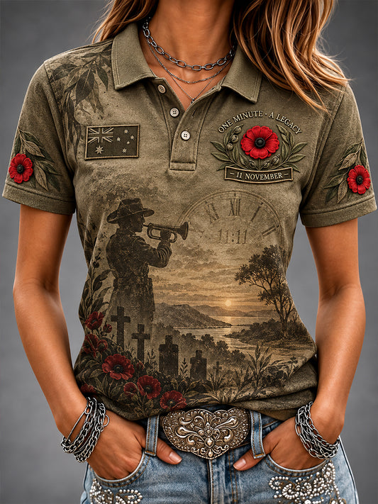 Women's Veterans Remembrance Day Polo T-Shirt