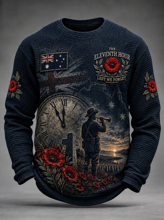 Men's Veterans Remembrance Day Waffle Long Sleeve T-Shirt