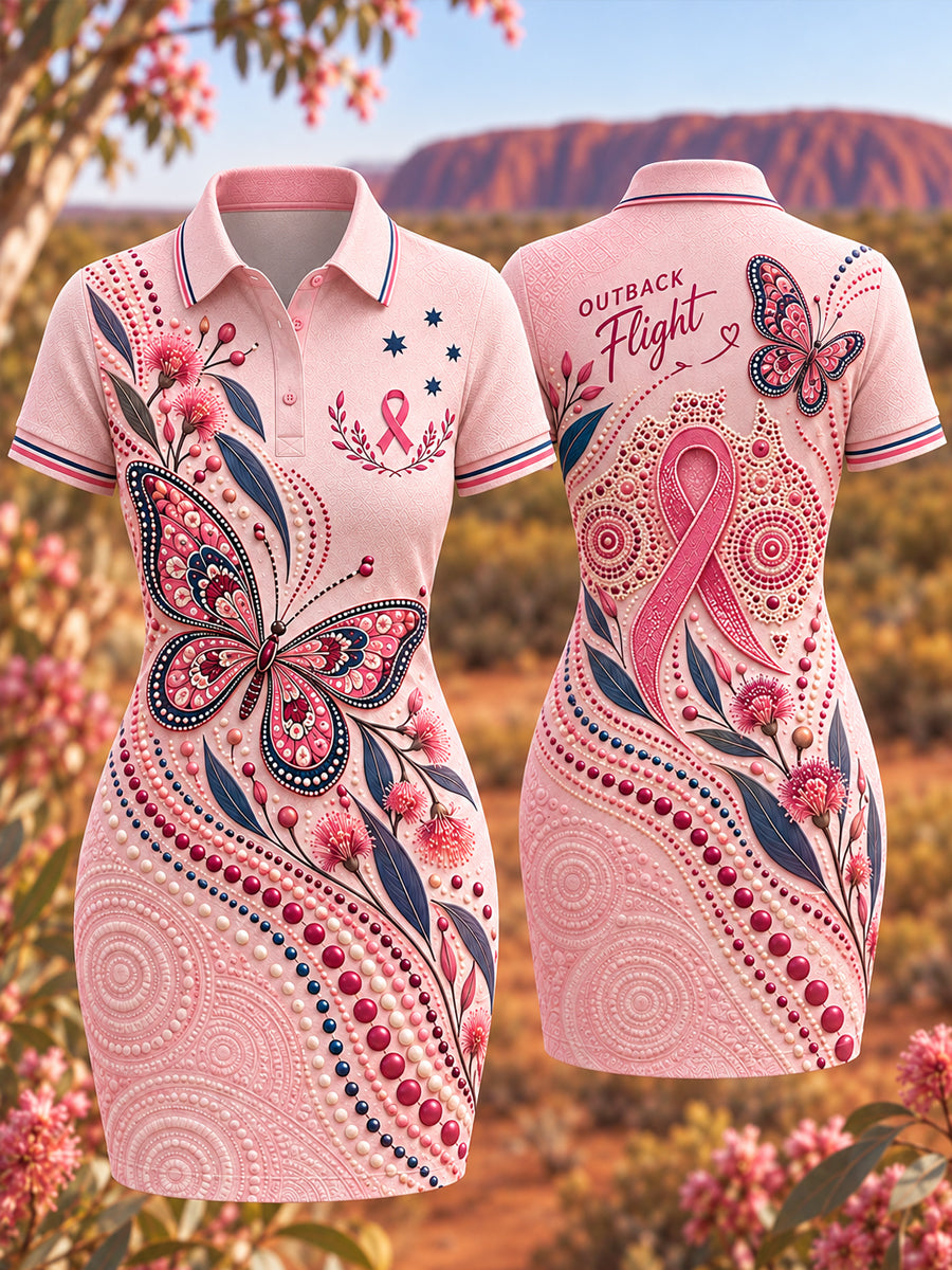 Women's Breast Cancer Awareness And Prevention In Australia Polo Dress