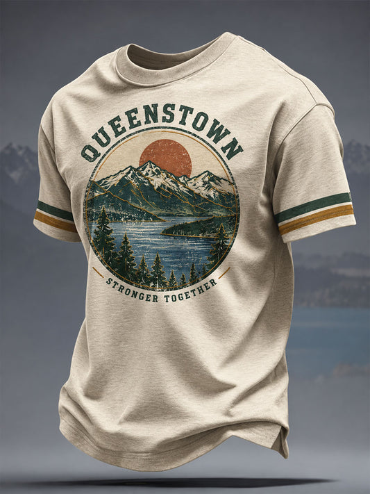 Men's  NZ Queentown Strong Art Printed T-shirt
