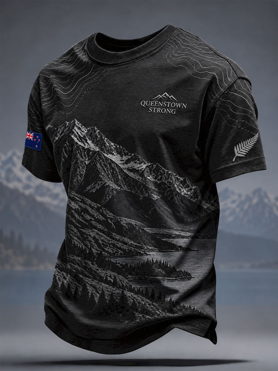 Men's  NZ Queentown Strong Art Printed T-shirt