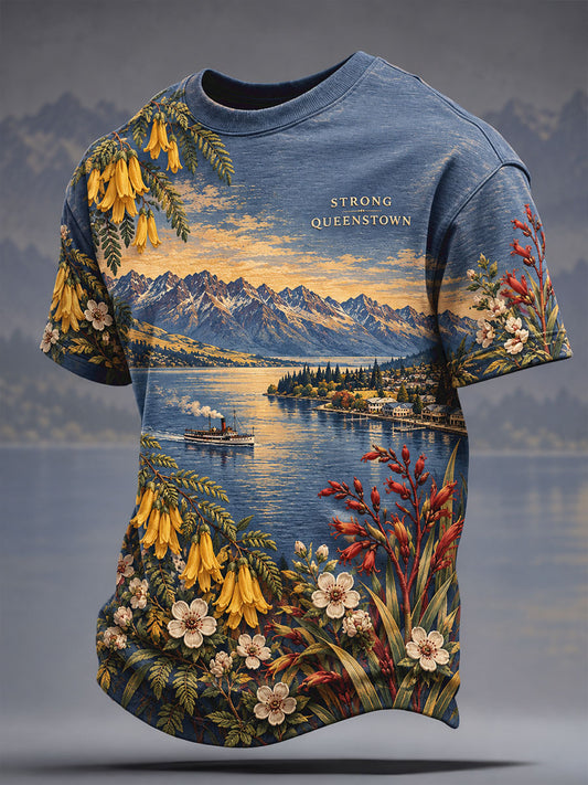 Men's  NZ Queentown Strong Art Printed T-shirt