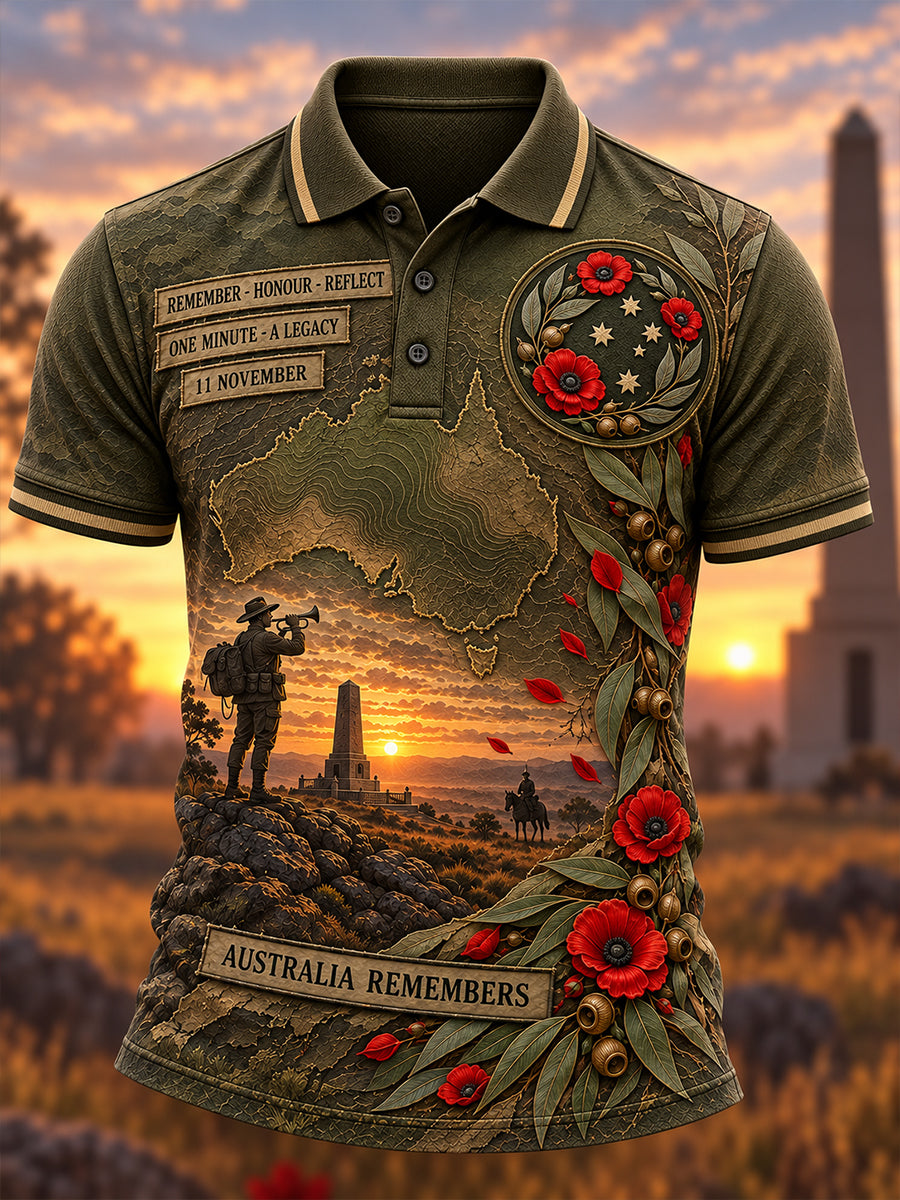 Men's Australian Veteran Remembrance Day Short Sleeves Shirt