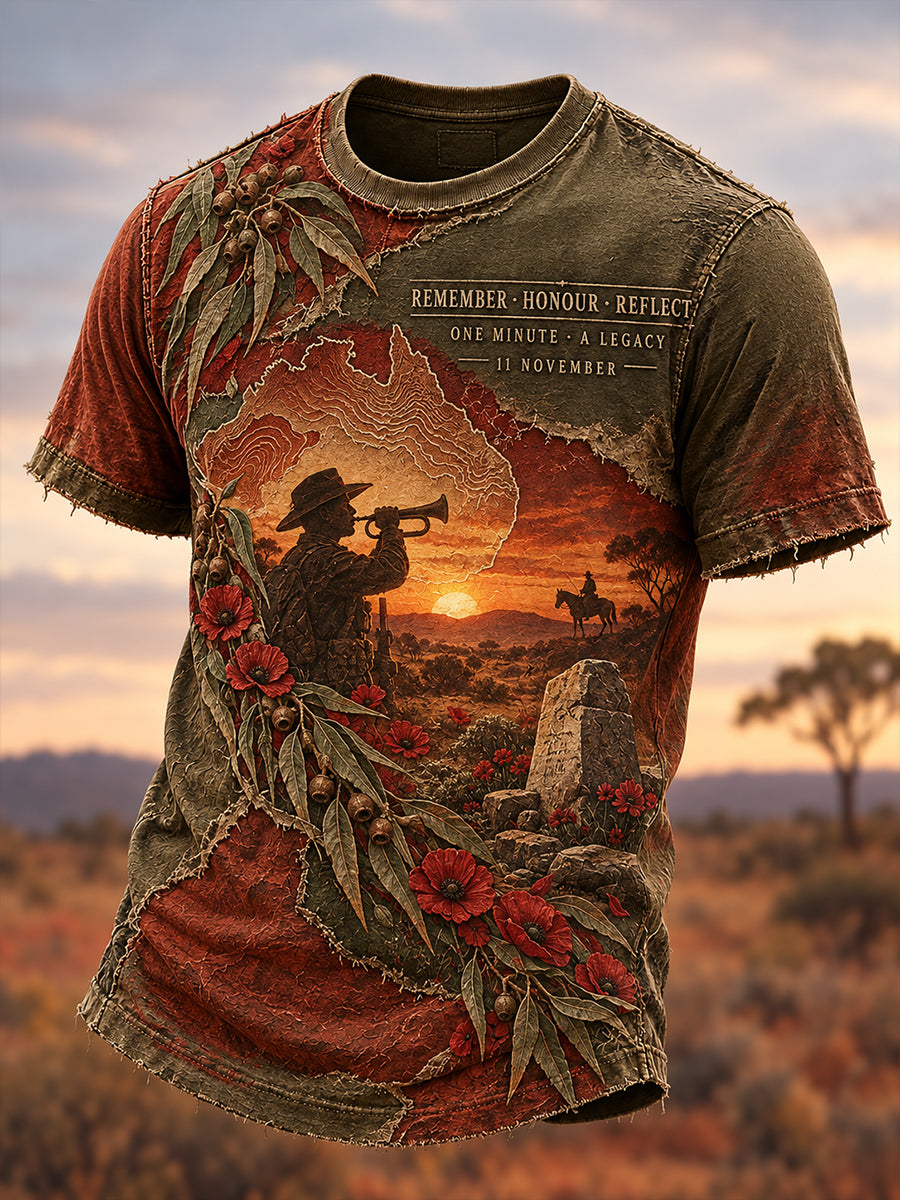 Men's Australian Veteran Remembrance Day Short Sleeves T-Shirt