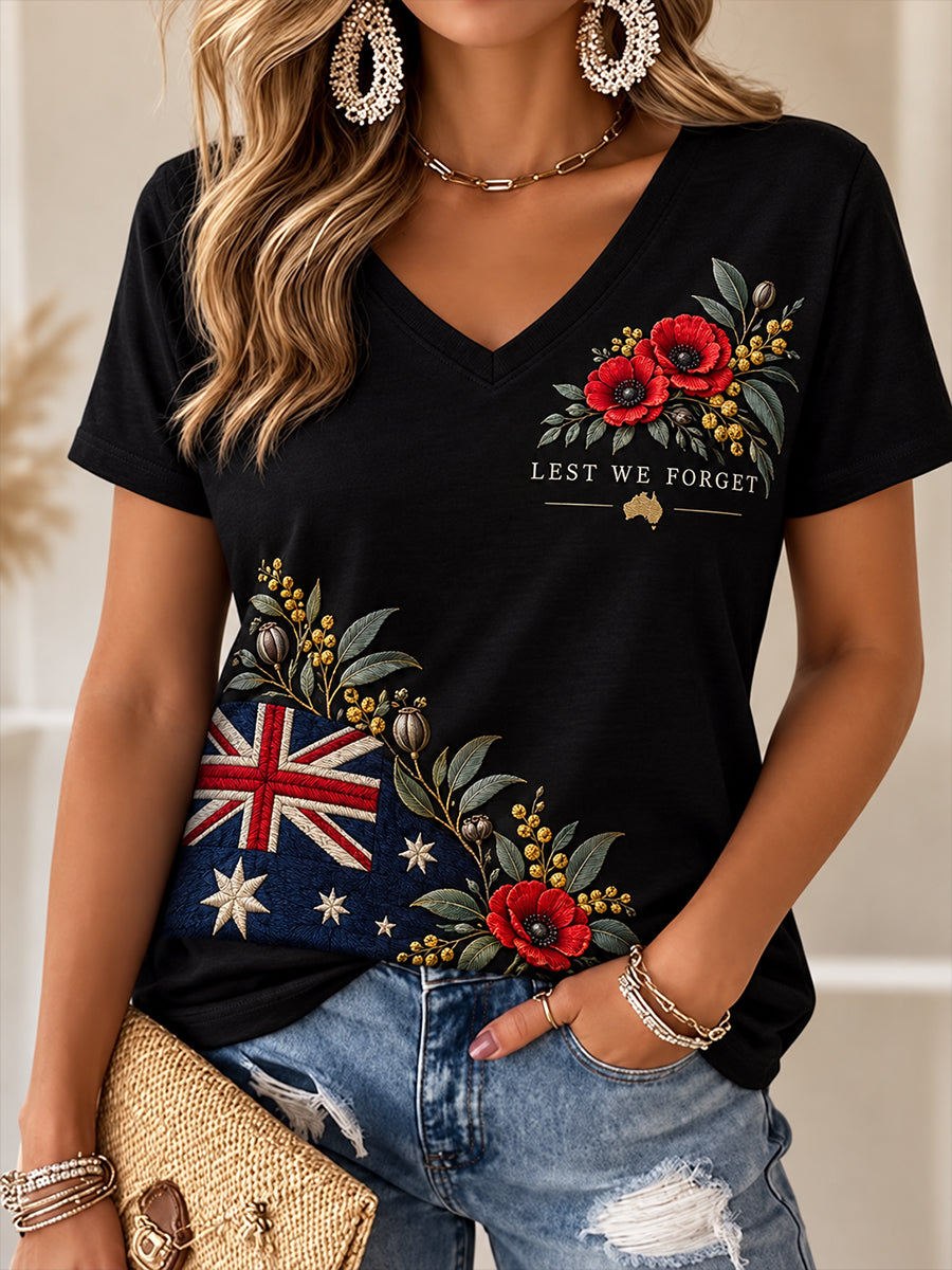 Women's Australian Veteran Remembrance Day Short Sleeves T-Shirt