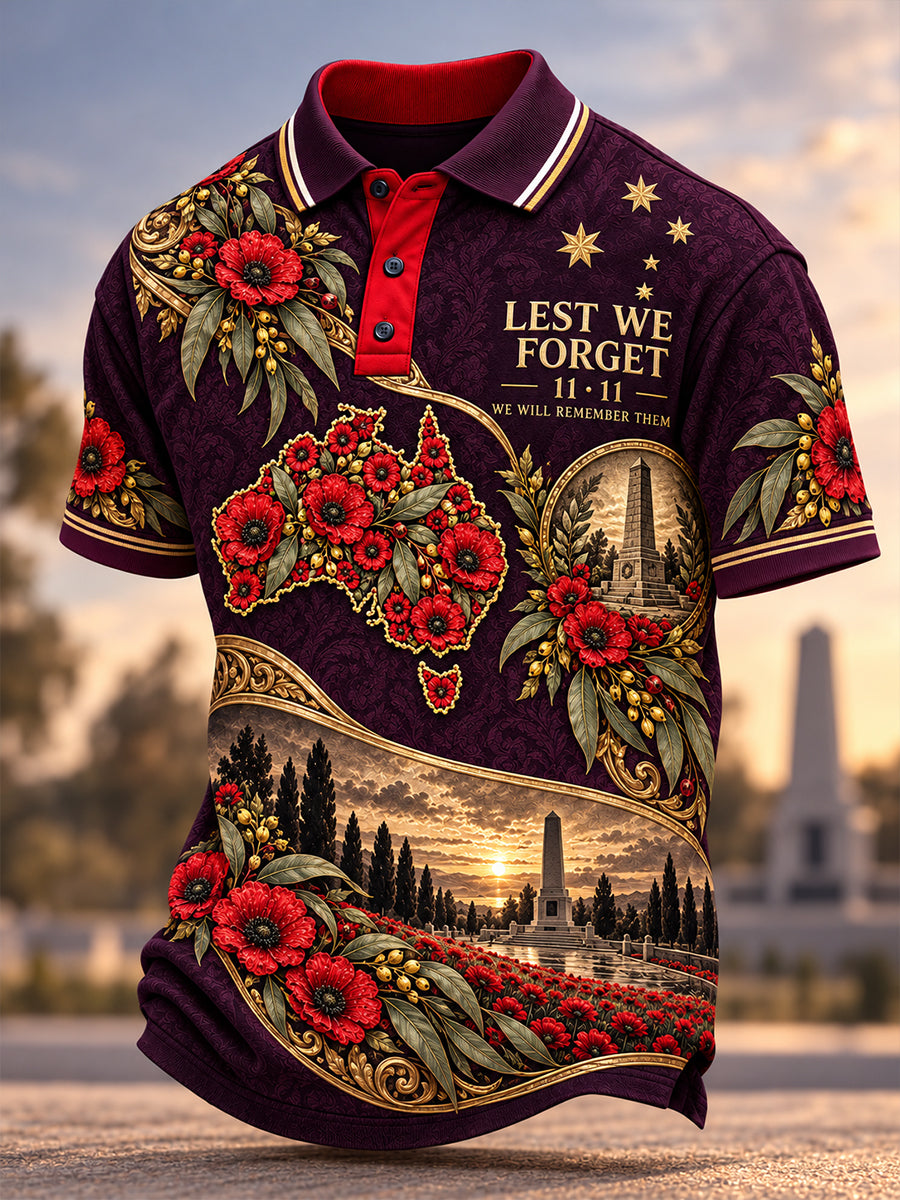 Men's Australian Veteran Remembrance Day Short Sleeves Shirt