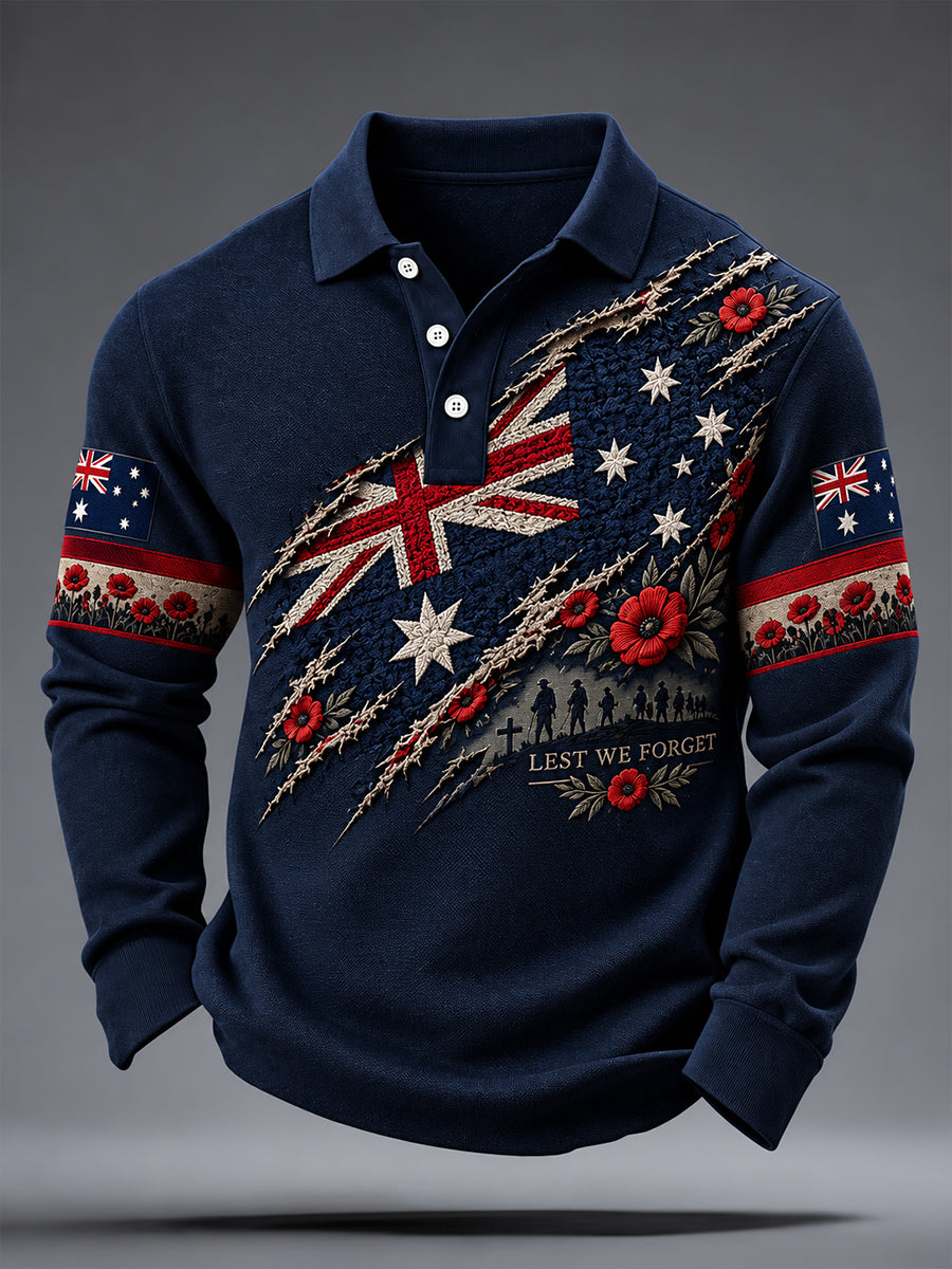 Men's Australian Veteran Remembrance Day Long Sleeve Shirt