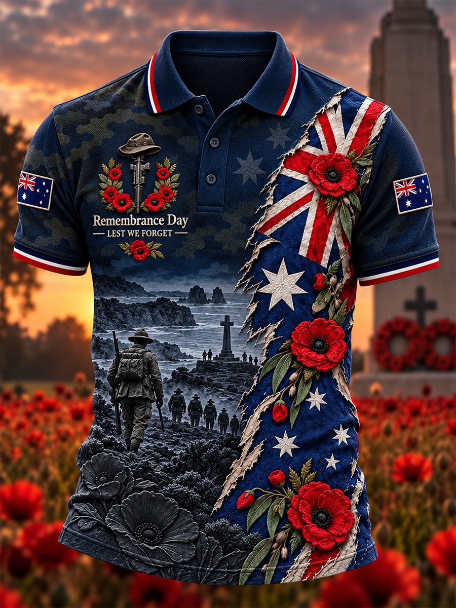 Men's Australian Veteran Remembrance Day Short Sleeves Shirt