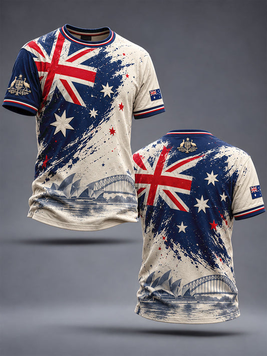 Men's Australia Day Aussie Proud Art Printed T-shirt