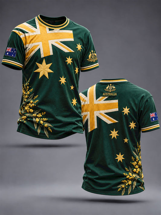 Men's Australia Day Aussie Proud Art Printed T-shirt