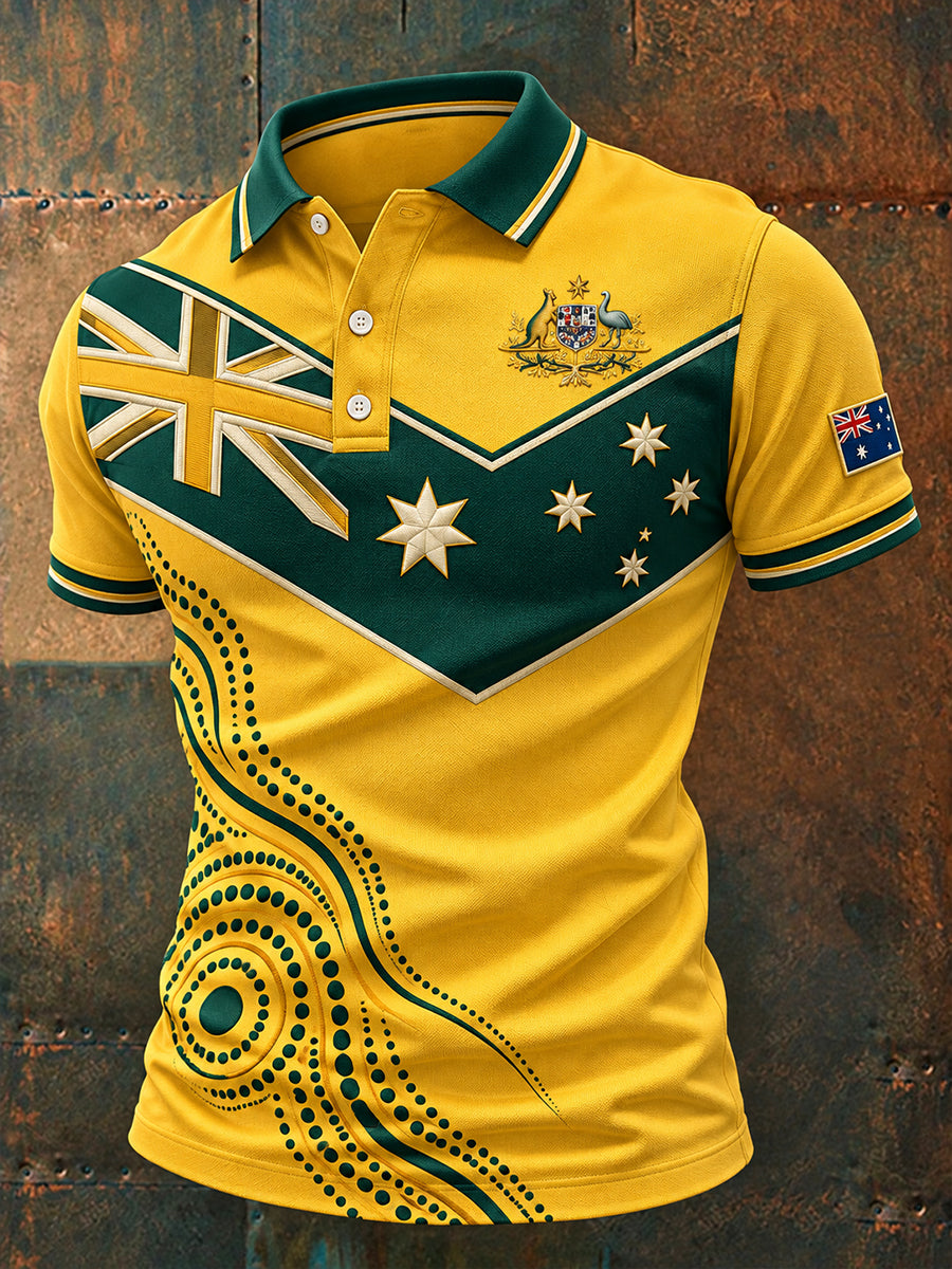 Men's Australia Day Proud Aussie Art Printed Casual Tops