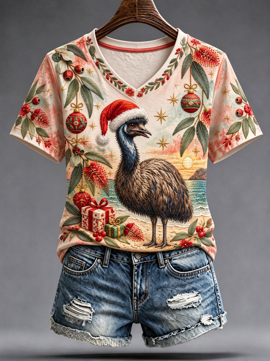 Women's Christmas in Australia Printed short-sleeved T-shirt