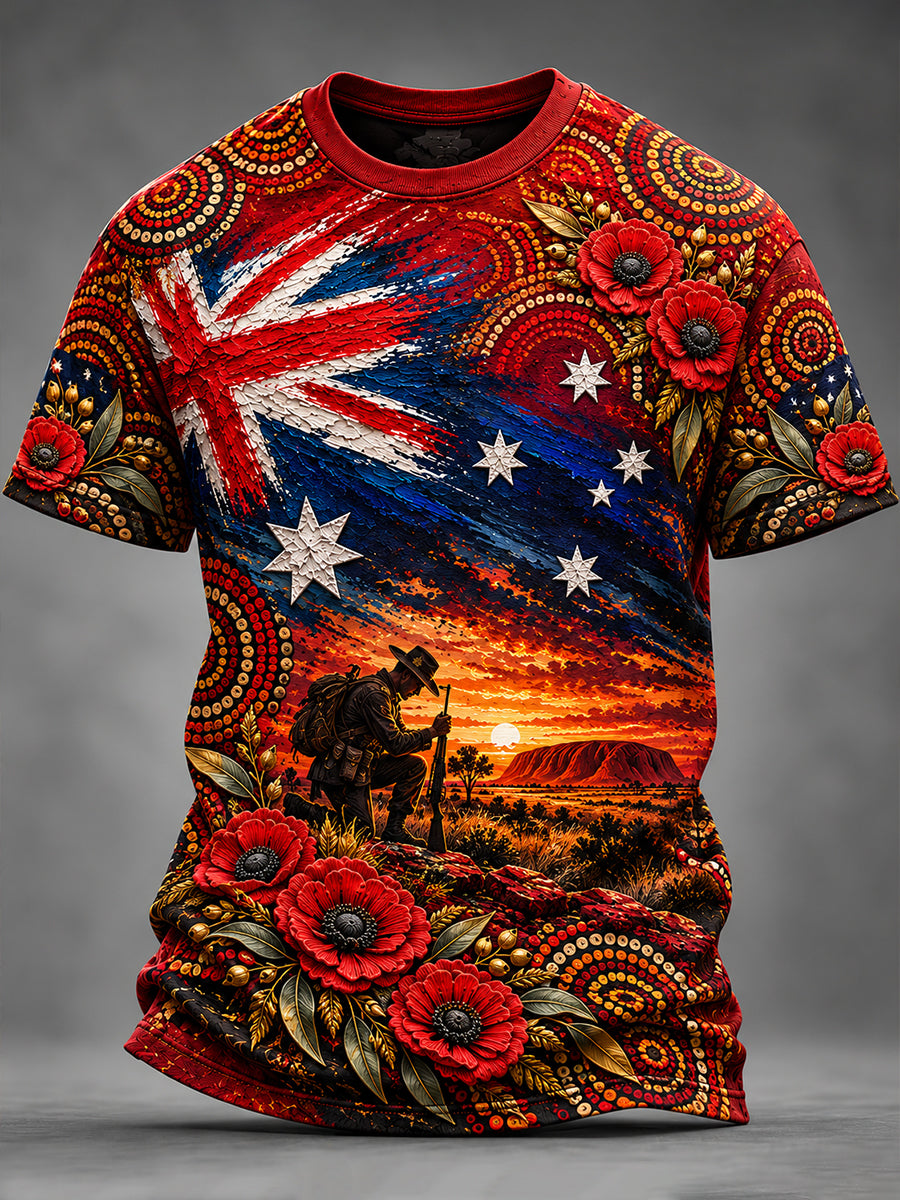 Men's Australia Veterans Remembrance Day Short Sleeve T-Shirt