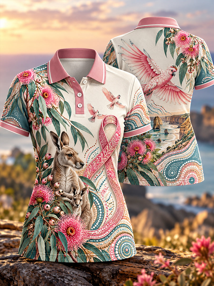 Women's Breast Cancer Awareness In Australia Polo T-Shirt