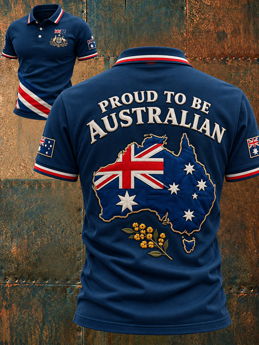 Men's Australia Day Proud Aussie Art Printed Casual Tops