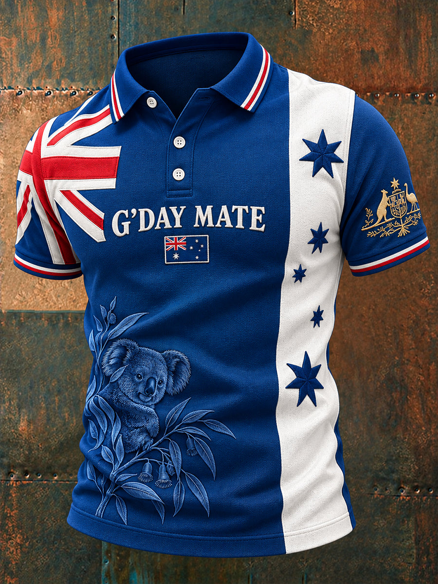 Men's Australia Day Proud Aussie Art Printed Casual Tops