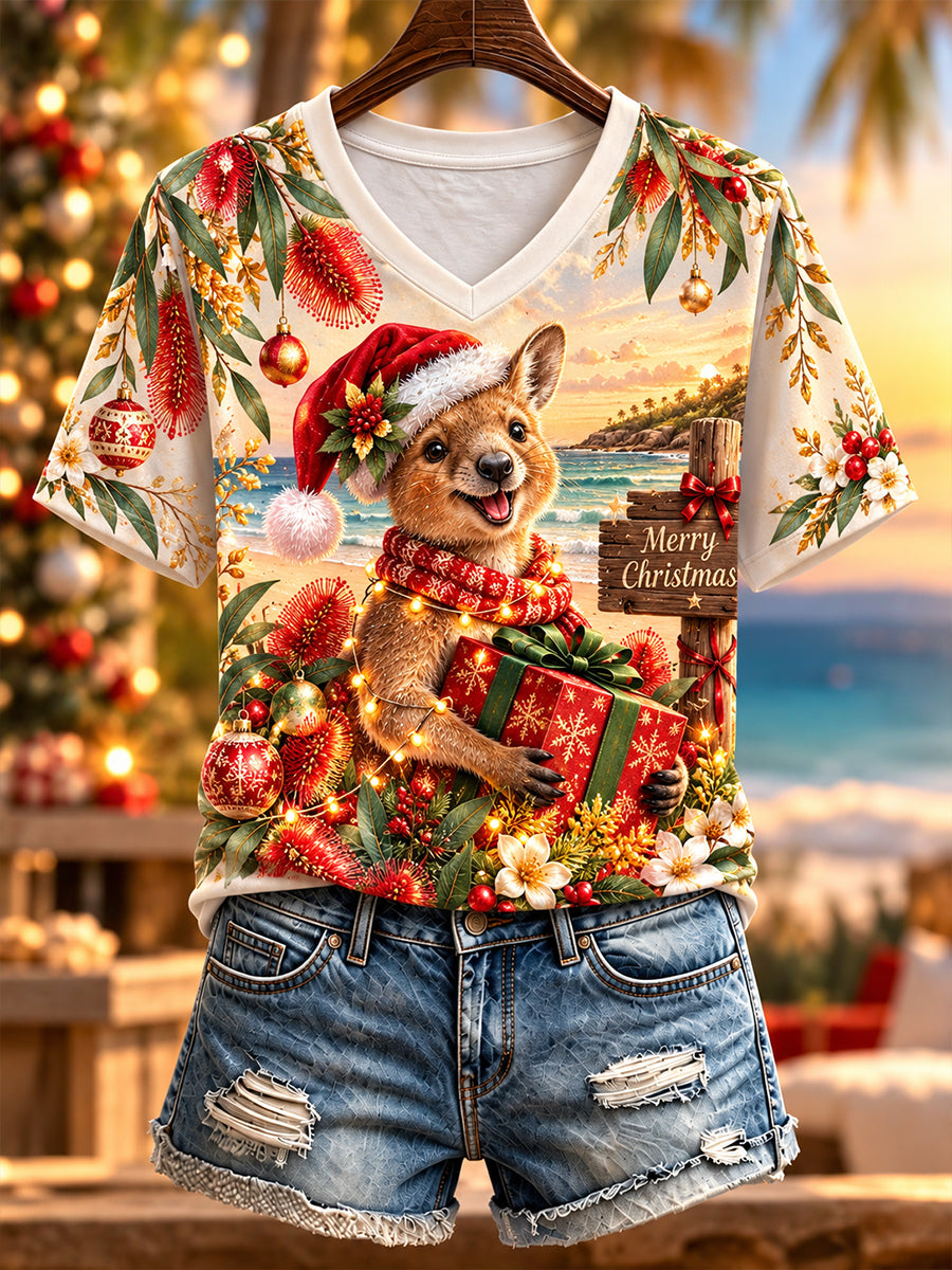 Women's Christmas In Australia Short-Sleeved T-Shirt
